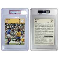 Pele 1977-79 Sportscaster Japan #01-17 PSA 8 (NM-MT) Football Card