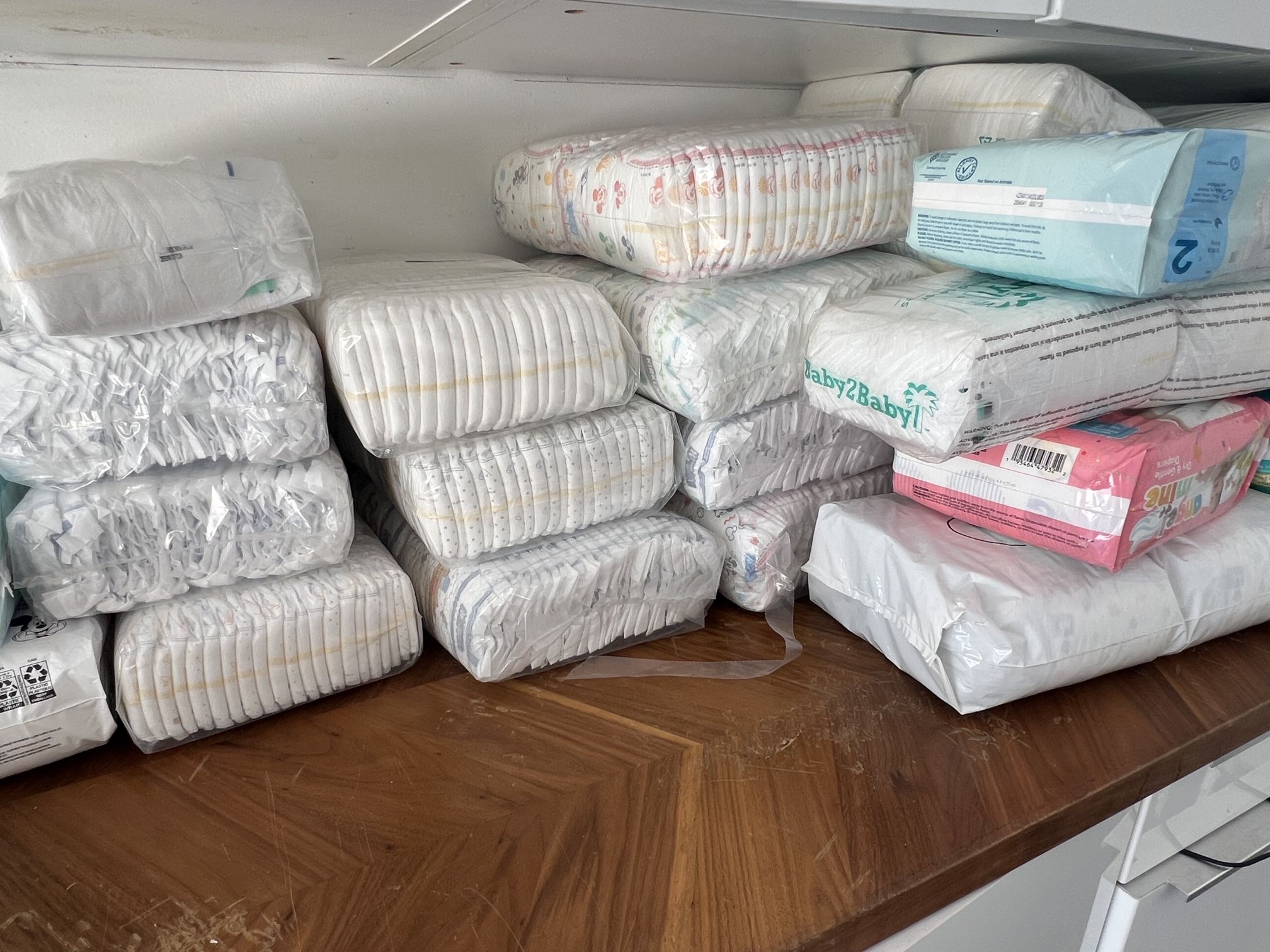 Brand New Diapers Size Newborn, 1, 2, 3, 5. $10 For Pack Of 56. Smaller Packs Available Too