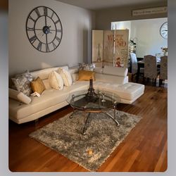 Cream Sectional With Chase On Right Side