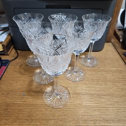 American Brilliant Period Cut Crystal Brandy Glass Qty 6