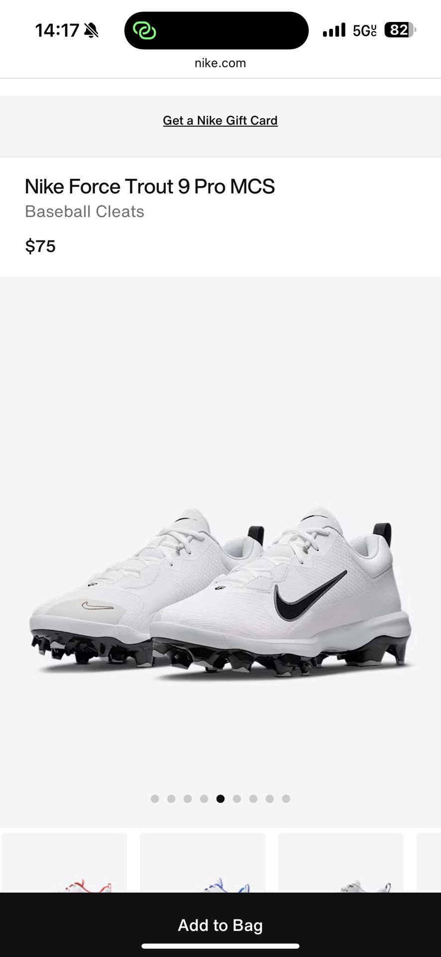 NIKE BASEBALL CLEATS MEN SIZE 7.5 NEW