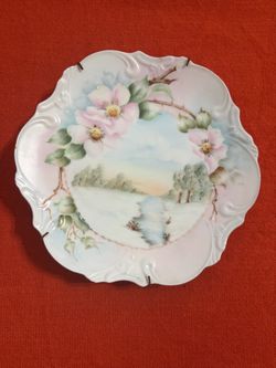 Antique Hand-Painted Porcelain Decorative Plate