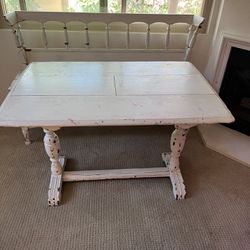 Antique table and bench 
