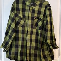 Milwaukee Green and Black Plaid Casual Button Down Shirt 3xl