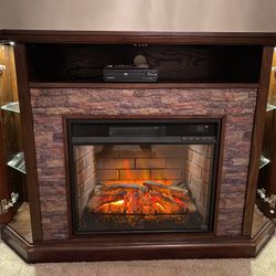 Beautiful Fireplace With Sensored Control Lights