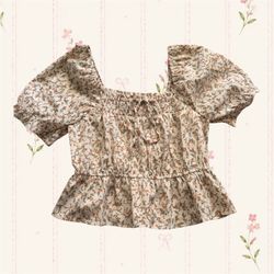 Paper Crane white & cream floral blouse