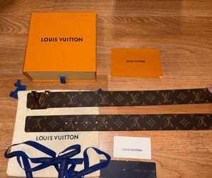 Brown monogram belt