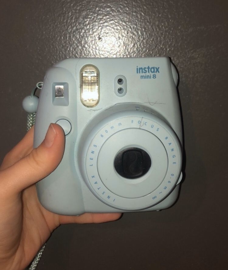 Instax mini 8 polaroid camera light blue