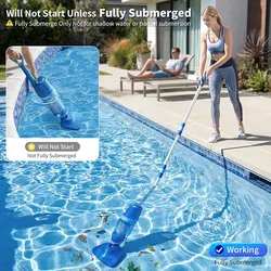 Cordless Pool Vacuum for Inground & Above Ground Pools: 23.8 GPM Powerful Stable Suction, Telescopic Pole up to 90.6", 60-Min Runtime, Extra-Large Fil
