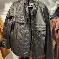 Leather Shirt Jacket 