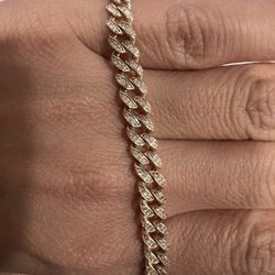 7.5 size 14K Rose Gold Diamond Tennis Bracelet 