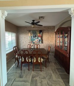 Dining room set with banquet/hutch