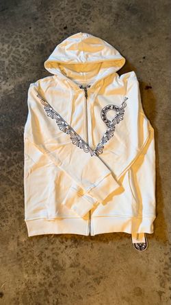 Chrome Hearts White Zip-Up Hoodie