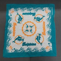 Vintage Miami Dolphins Football NFL Handkerchief 17" x 19" 1970's