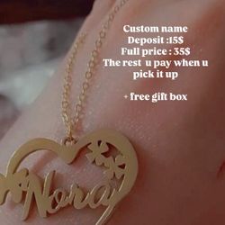 Personalized Heart Pendant Necklace With Butterfly In 18K Gold Plated Stainless Steel, Ideal For Birthdays And Celebrations. 