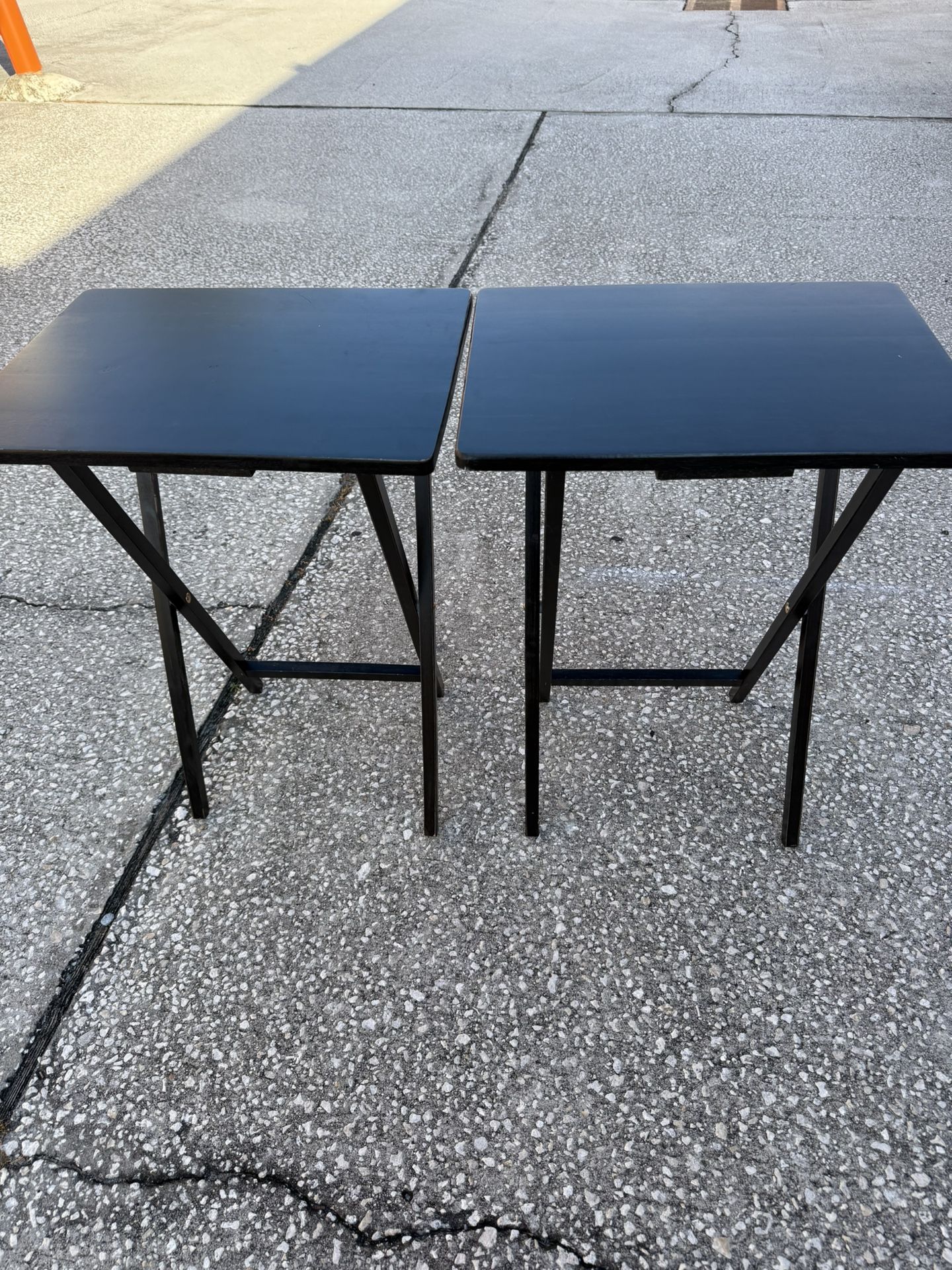 Black Folding TV Trays – Set of 2 – Made in Thailand