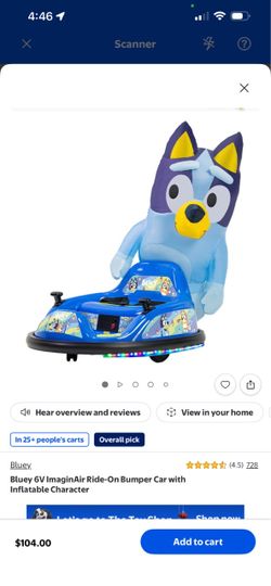Bluey bumper car with inflatable Bluey