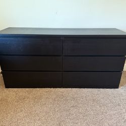 IKEA Black Bedroom Set – Queen Bed, Dresser, Desk, 2 Nightstands 