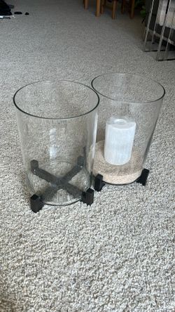 Brooks Cross Bar Hurricane Candle Holder