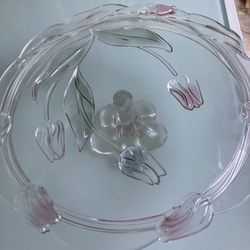 Glass Serving Tray And Glass Cake Stand 