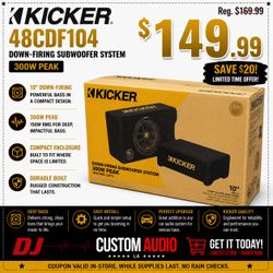 Kicker 48CDF104 Comp Series 10" Sealed Enclosure Subwoofer CDF10 🚨 Payment Options Available 🚨 No Credit Needed 🚨