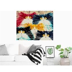 Paint by Number Kit for Adults, DIY Acrylic Painting by Number Kit Without Frame, Five Colorful Cats 16x20inch NEW.

Multiple stocks 

Age Range (Desc