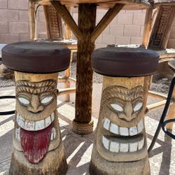 Tiki face bar stools
