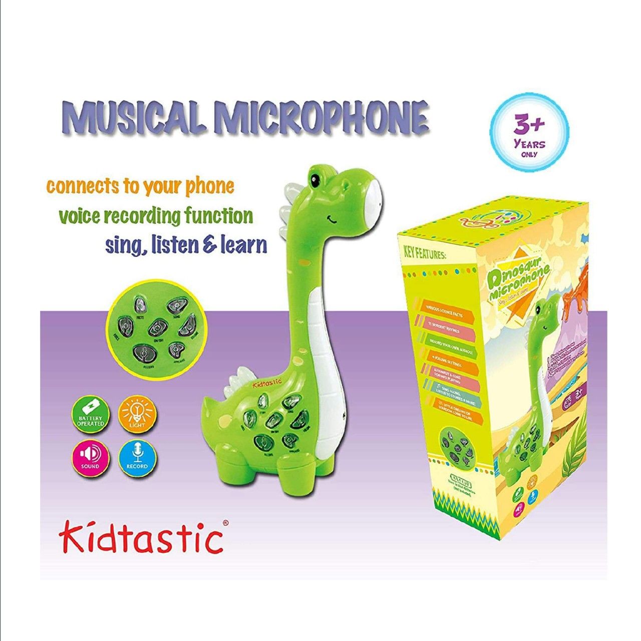 Kidtastic Play Microphone for Kids – Audio, Songs, Facts & Voice Recording