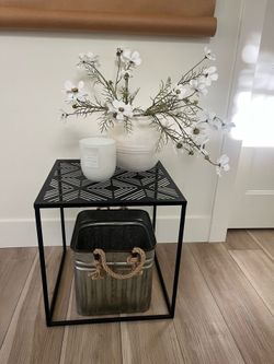 Pending Black metal side table $15