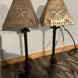 2x VINTAGE TALL LAMPS 