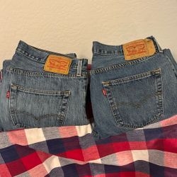 2 Pair Levi’s Original 501’s Cotton Jeans