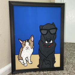 Glass Paintings Family, Friends, Pets, Anime & Cartoon Portraits Available LOCATED IN COVINA