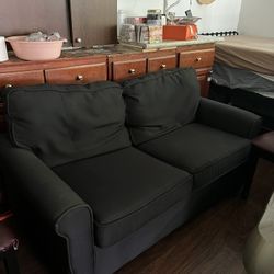 Mainstays Traditional Loveseat Sleeper with Memory Foam Mattress, Black