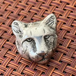 Silver Tone Panther Brooch - Vintage 