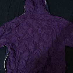 KAPITAL - Bandana-Print Cotton-Jersey and Quilted Shell Zip-Up Hoodie purple