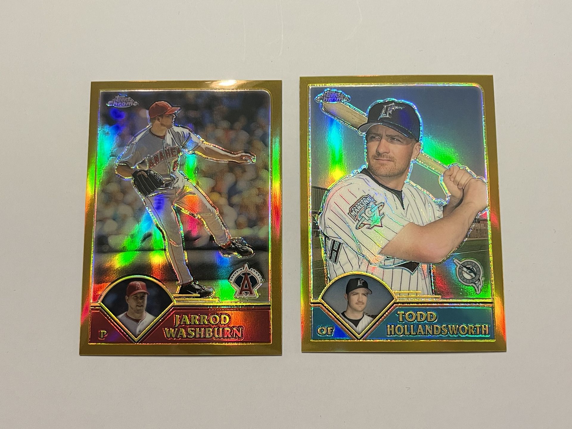 2003 Topps Chrome - Gold Refractor #282 Jarrod Washburn & #378 Todd Hollandsworth /449