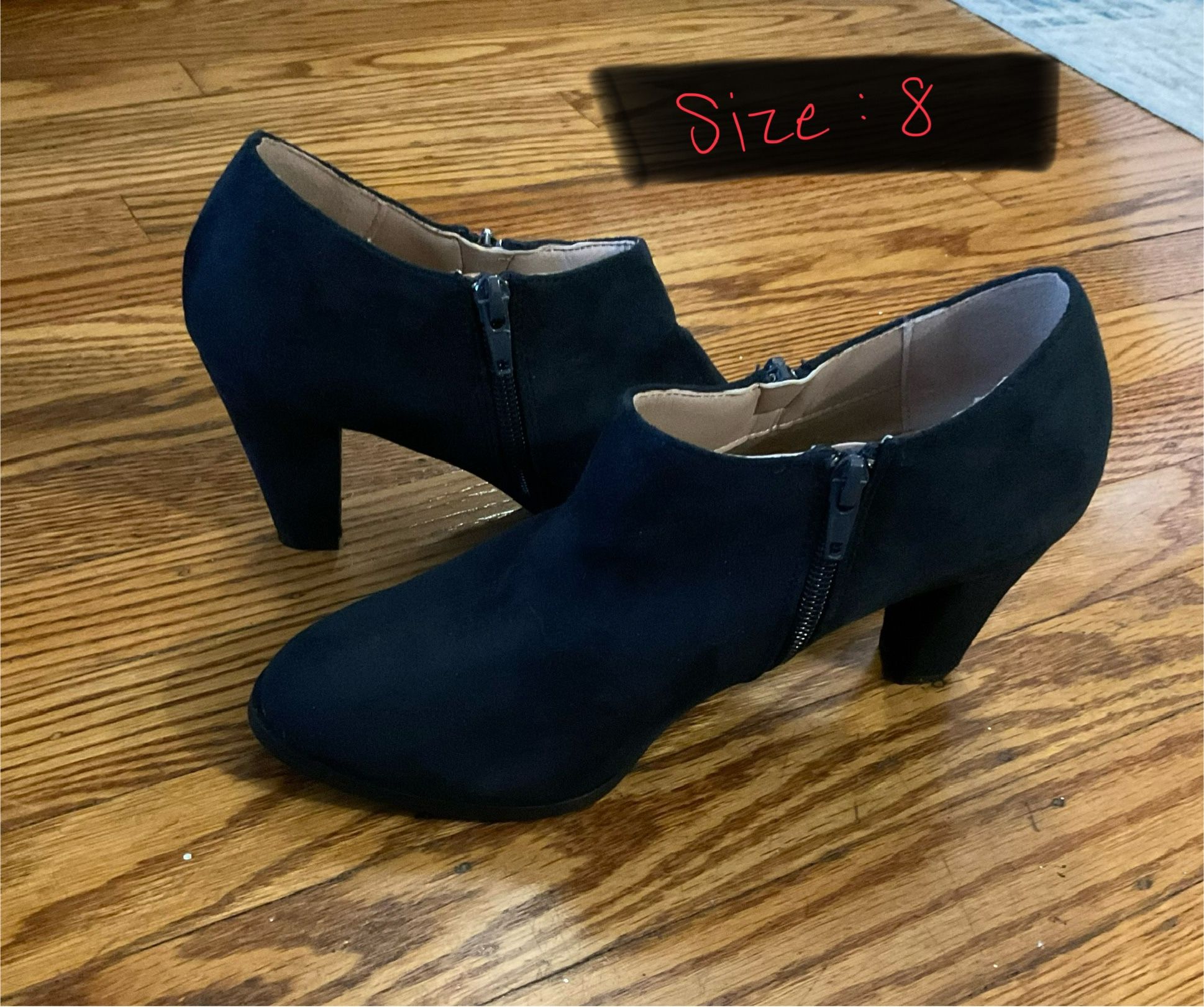 Black Suede Booties size 8 