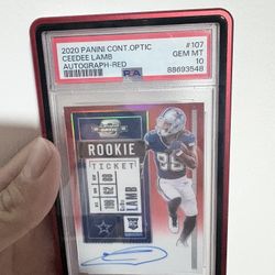 Ceedee Lamb RED RC Auto /199 PSA 10