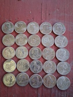 SUSAN B ANTHONY DOLLAR COINS - 25 COINS ROLL