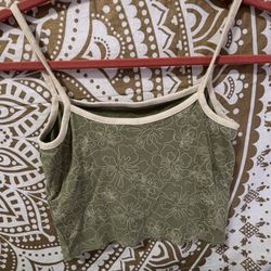 Floral Green Cropped top size S
