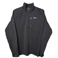Patagonia ‘Men’s Better Sweater’ 1/4-Zip Fleece Jacket, Size Large, Black!