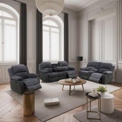Dark Grey Recliner Sofa Set