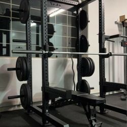 New In Box- Power Cage + Barbell + Bumper Plates