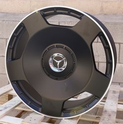 New Set 22 Inch Mercedes Maybach Style Wheels 22x10 +42 5x112 Matte Black Machine Lip Rims Set of 4
