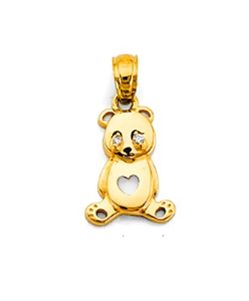 Mini Pendant 14k yellow gold. Bear