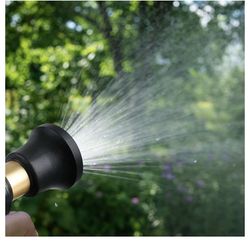 Hose Nozzle, Lichamp 2 Pack Heavy Duty Brass Fireman Style High Power Leak Proof Adjustable Garden Water Sprayer, Suitable for Car Wash, Patio Cleanin