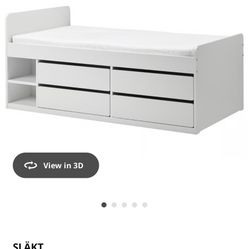 IKEA High Twin Bed + 4 Drawers
