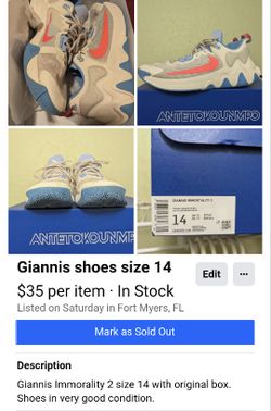 Nike Giannis size 14