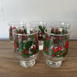 Christmas holiday Glassware - set of 5