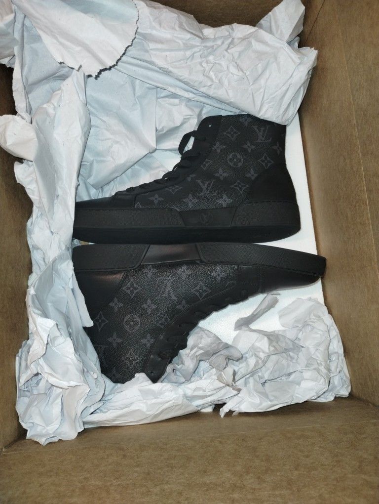 Louis Vuitton Black Monogram Eclipse High Top Sneakers Size 45 (Men 12)